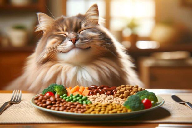 A happy and healthy cat enjoying a balanced diet