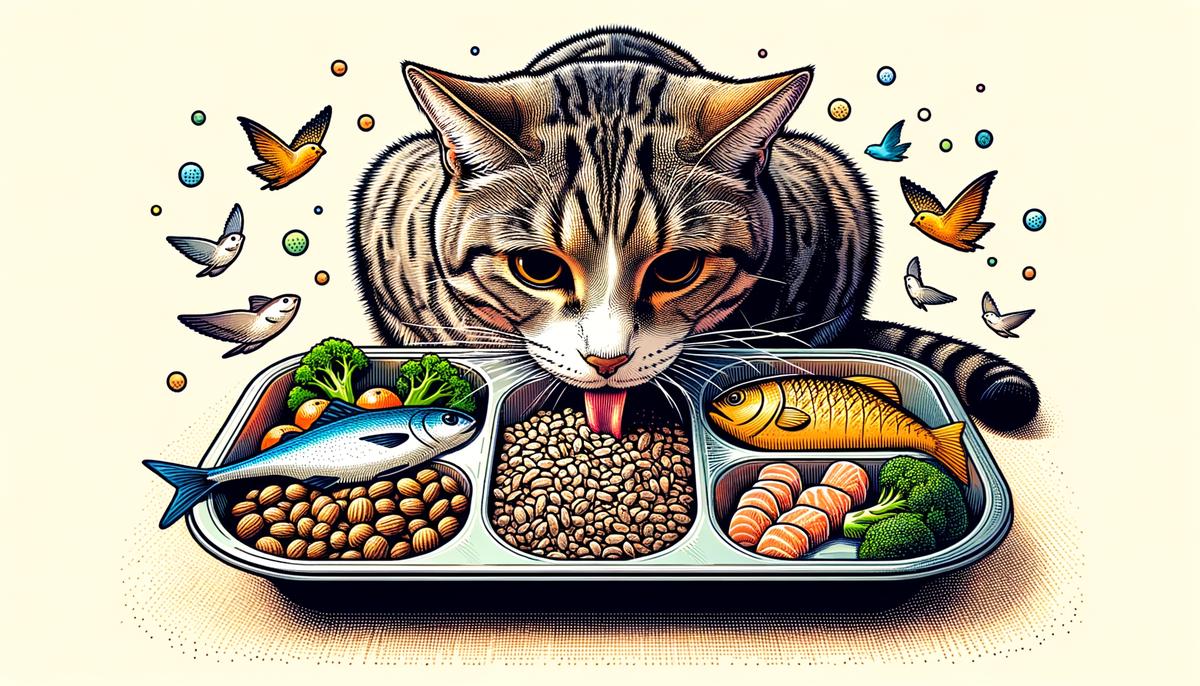 Image of a cat eating a balanced diet to stay healthy